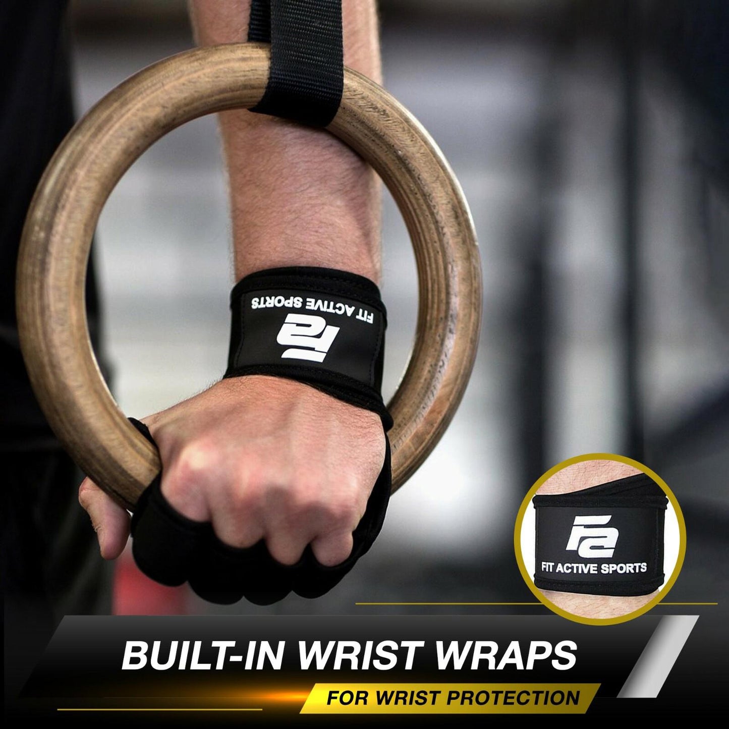 Fit Active Sports Weight Lifting Workout Gloves With Wrist Wrap For Gym Training