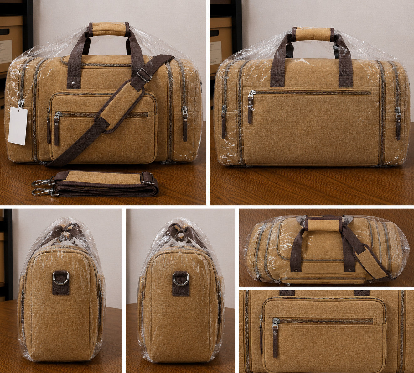 Men's Expandable Canvas Travel Duffel Bag Carry On Gym