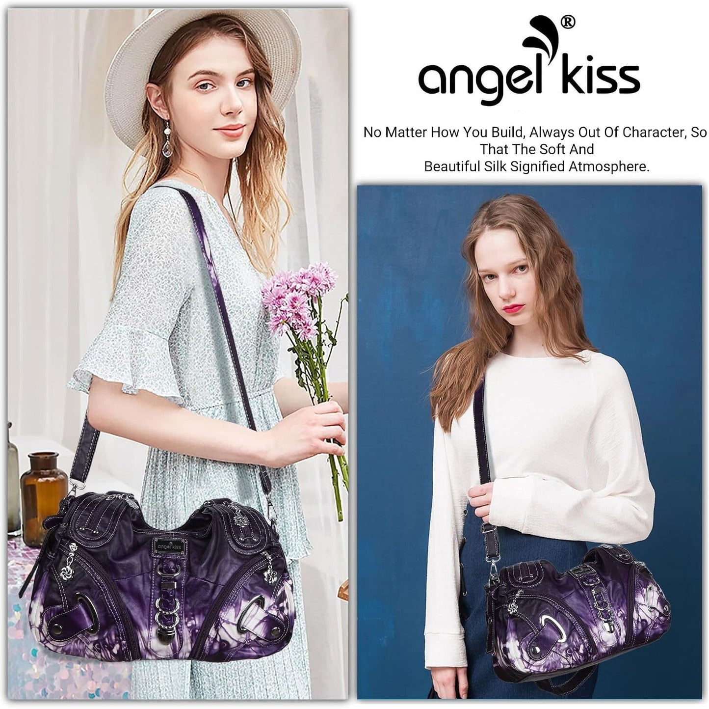Angelkiss Women's Hobo Purse Large Daily Shoulder Bag