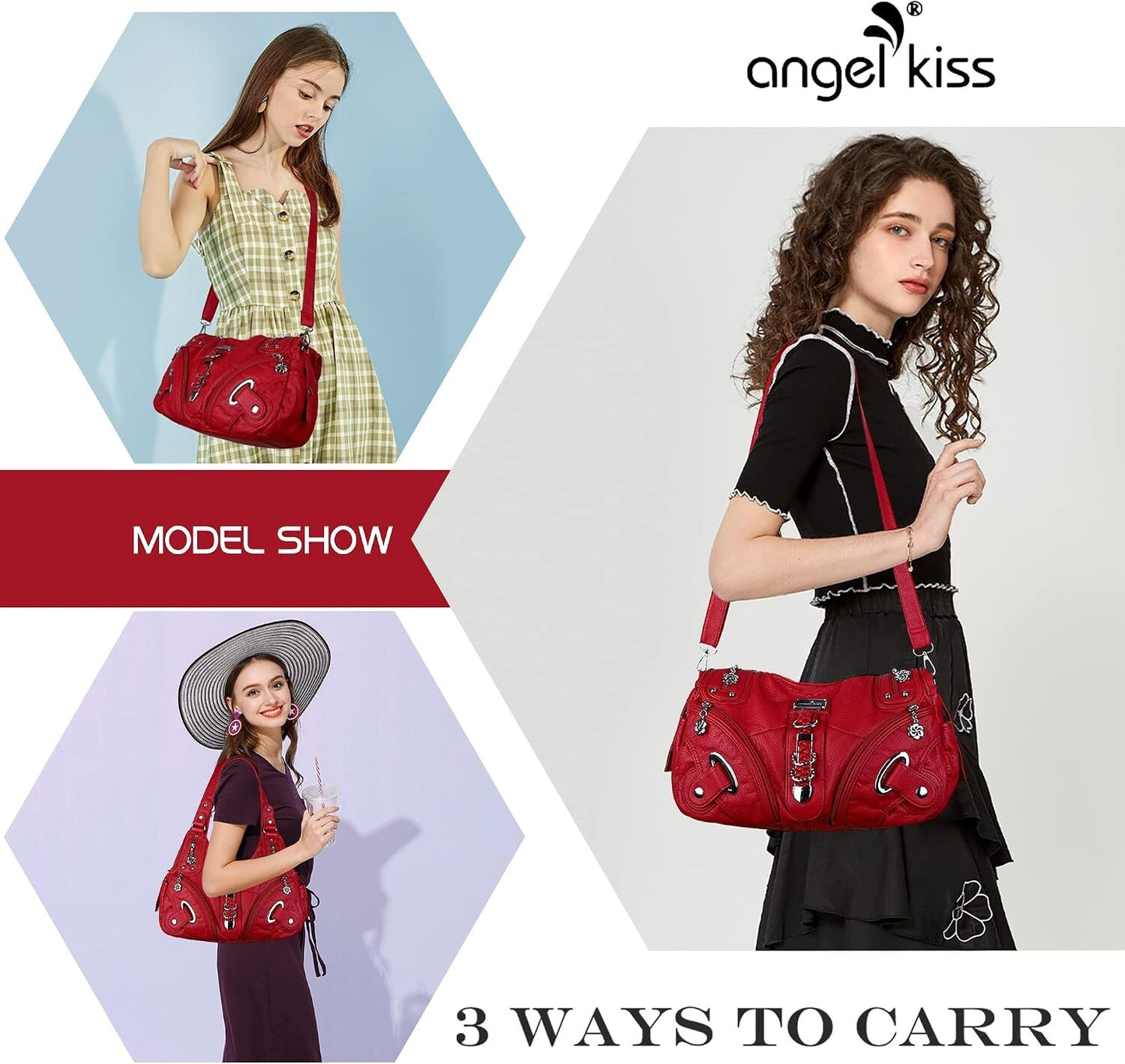 Angelkiss Women's Hobo Purse Handbag Daily Shoulder Bag