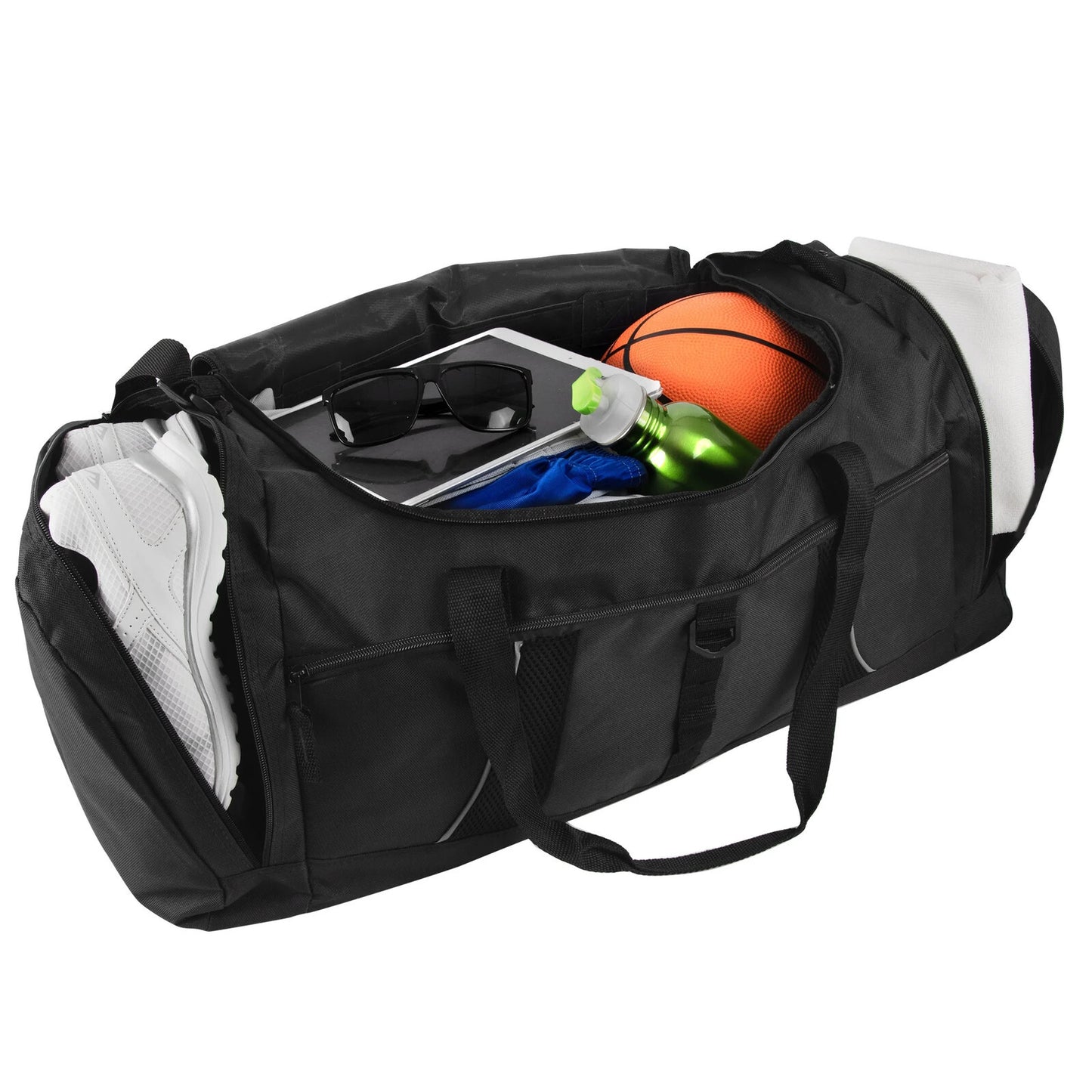 26 Inch 79L Duffel Bag Travel Gym Sports Shoulder Strap Black