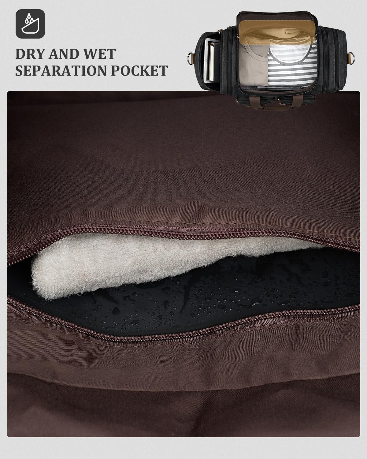 50L Expandable Duffle Bag Water Resistant Pocket Carry On