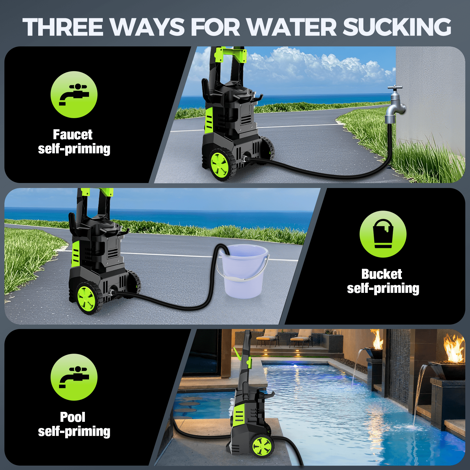 1800W Electric Pressure Washer, 5000PSI - Green3