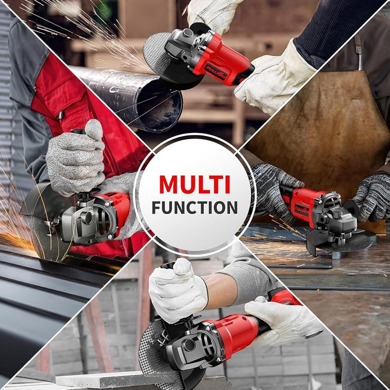 Cordless Angle Grinder 3 Speed Brushless Motor 4.5 Inch 2 Batteries Charger Set5