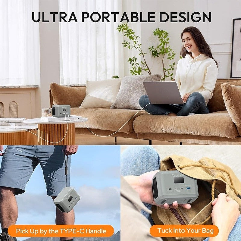 Portable Power Station 99Wh Solar Generator Fast Charge Outdoor 128W Light New7