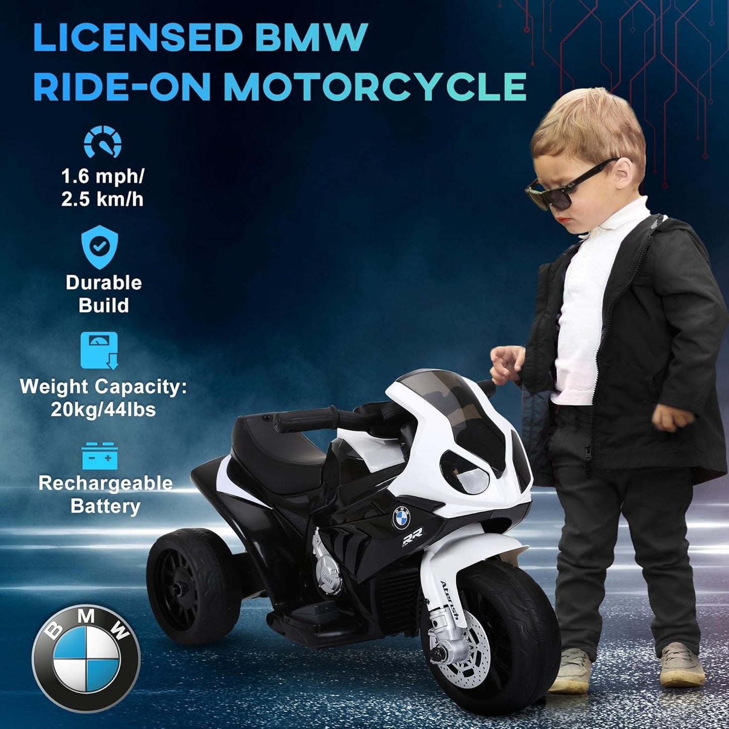 6V Kids Motorcycle Licensed, Toddler Motorcycle with Headlight3