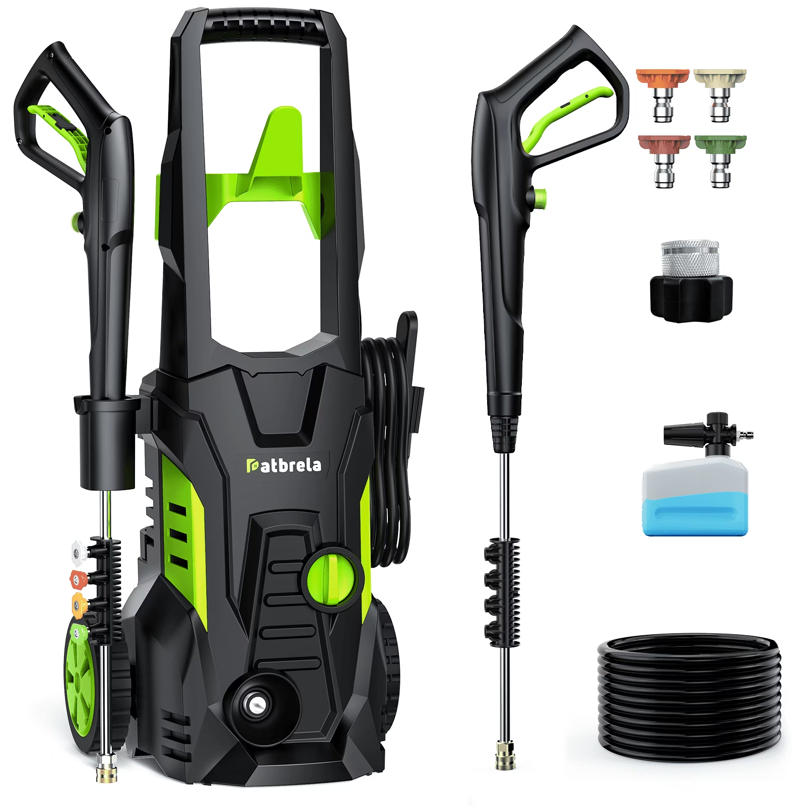 1800W Electric Pressure Washer, 5000PSI - Green10