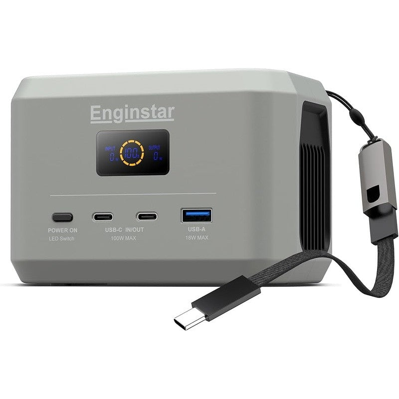 Portable Power Station 99Wh Solar Generator Fast Charge Outdoor 128W Light New1